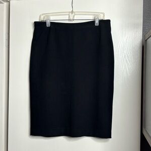 Jones Studio Separates Classic Black Pencil Midi Skirt Size 10